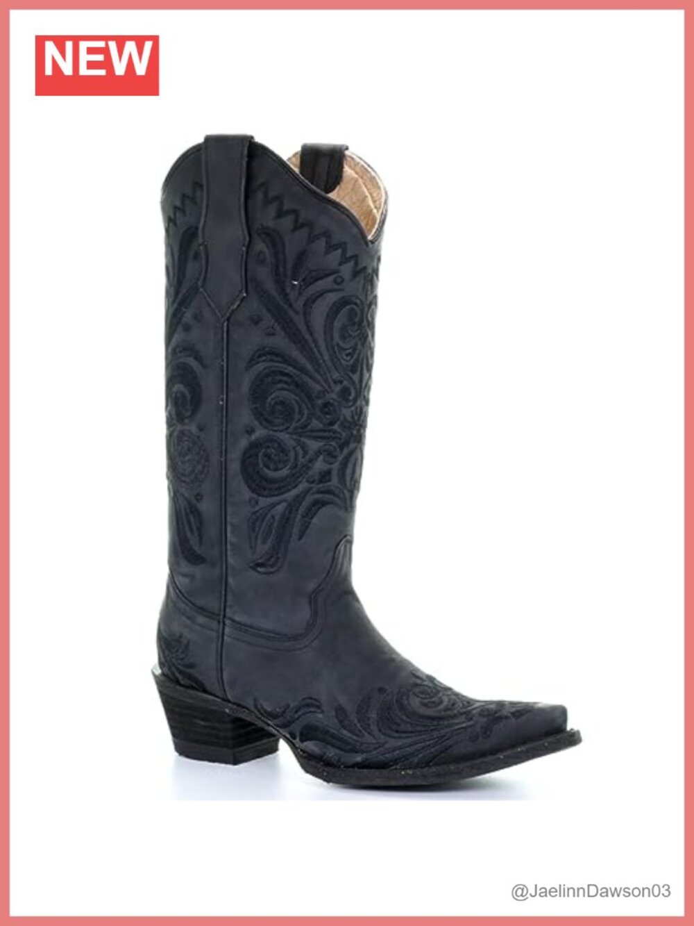 Circle G Western Snip Toe Leather Sole Mid-Calf Boots